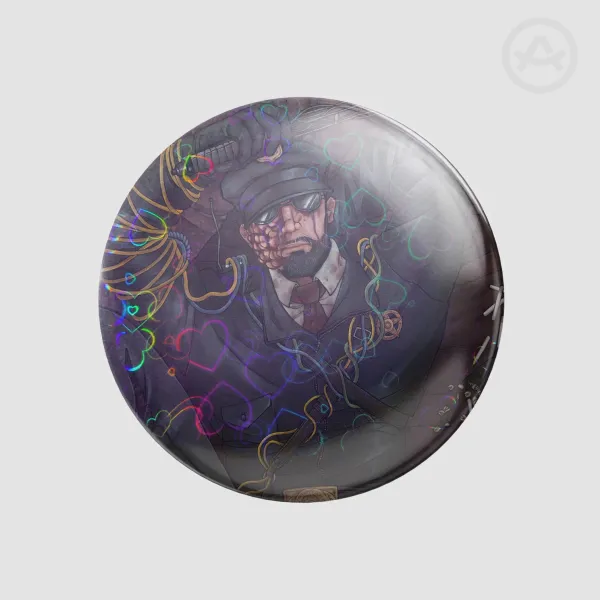Coyle round Heart Holographic Badge