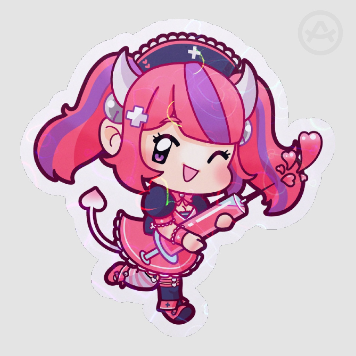 Ironmouse Nurse Holographic Sticker