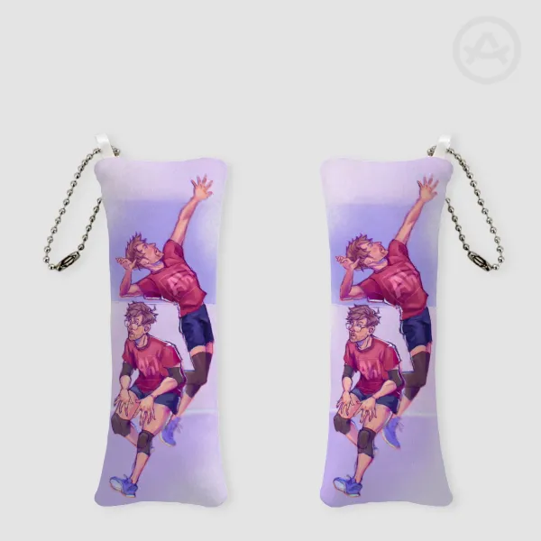 Mini Pillow Keychain | ColtLand twins as volleyball players
