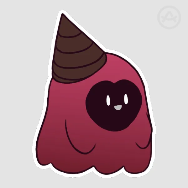 Ice Cream Ghost Mascot Sticker