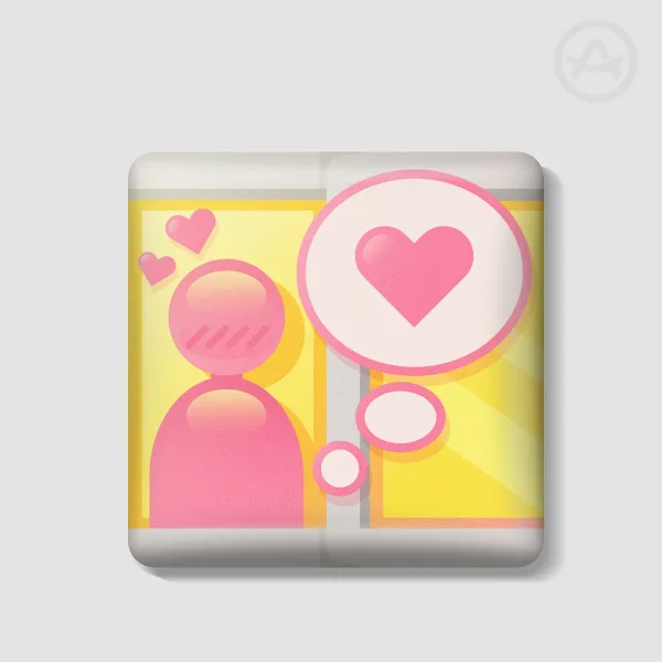 Tomodachi Life Window PU Badge - Love