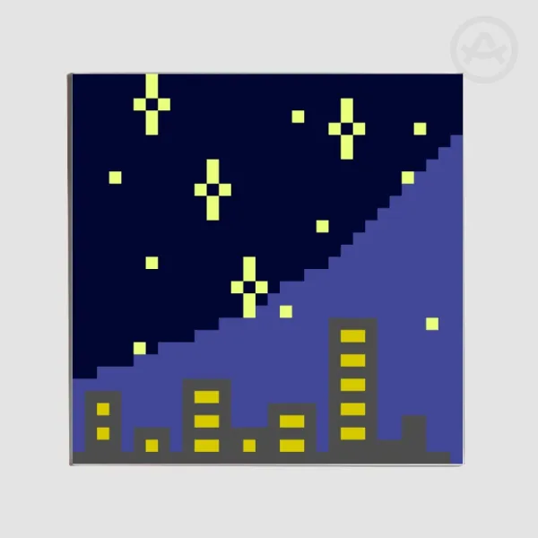 Pixel Night - Clear Acrylic Coaster