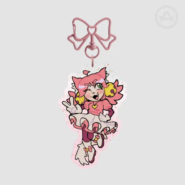 pink/maddie double sided keychain
