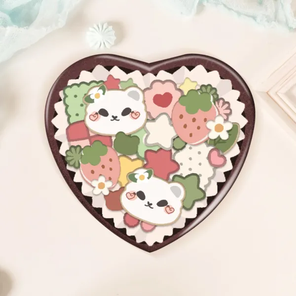 Arbei bear Heart Shape Holographic Badges