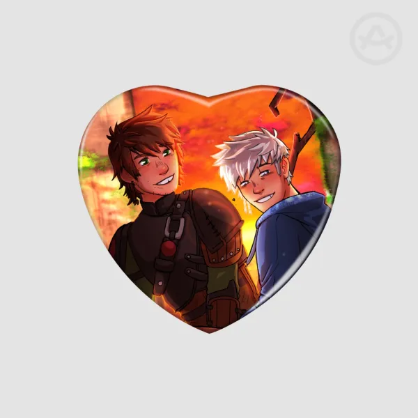 Hijack Heart Shape Holographic Badges