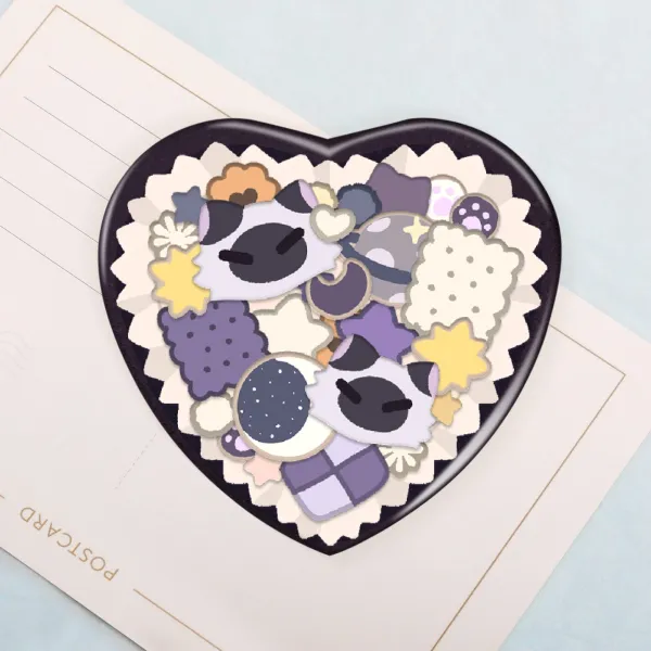 Mite cat Heart Shape Holographic Badges