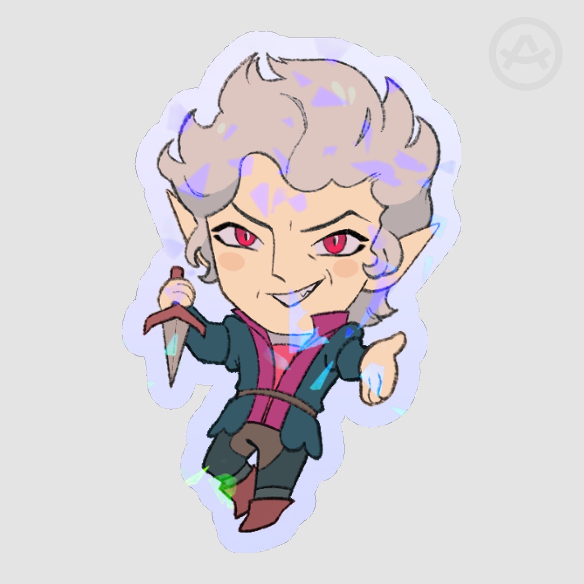 Astarion Ancunín [Baldur's Gate 3] Holographic Sticker