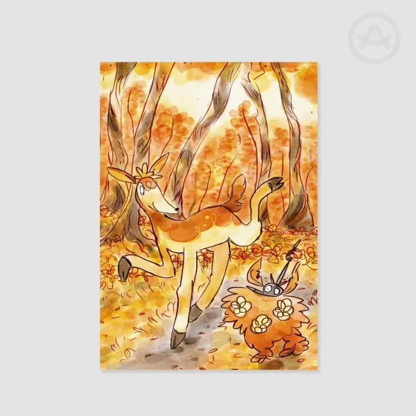 Fall Deerling & Wormadam Print