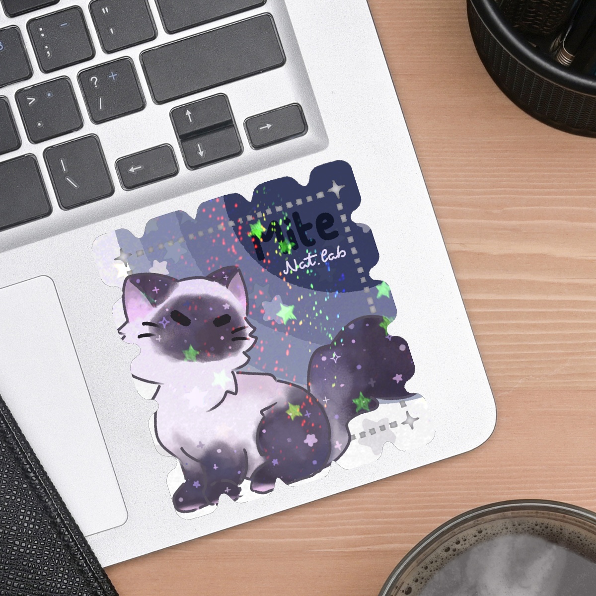 Mite cat postage Die Cut Stickers