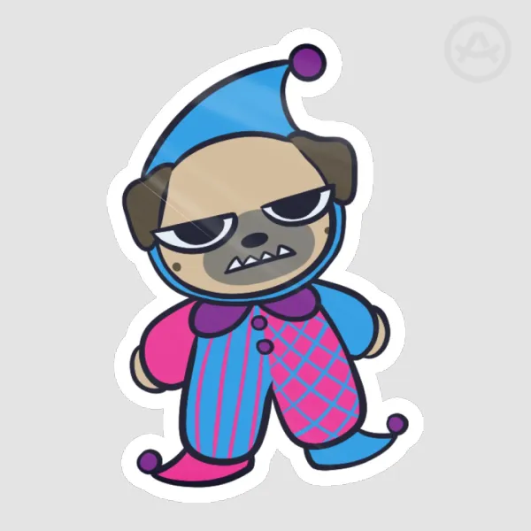 Grumpy pug Die Cut Sticker
