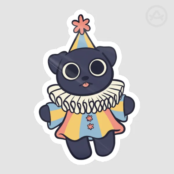 Baby pug clown Cut Stickers