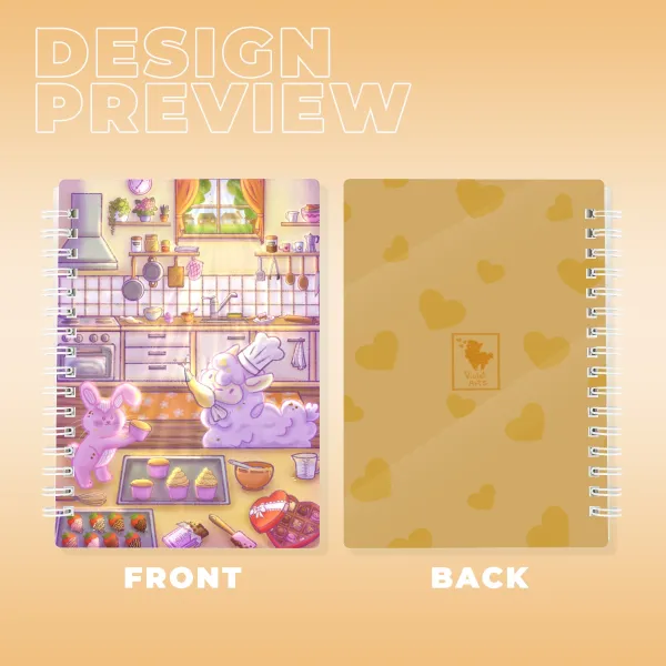 PVC Double-side Spiral Notebook with cute original illustration