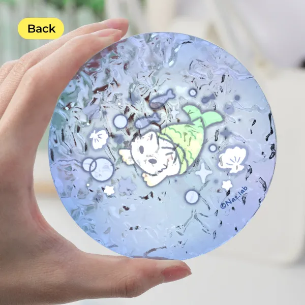 Koral cat mercat Ripple Acrylic Coaster - 3.93""(100mm)