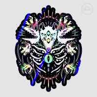 Biblically Accurate Possum rainbow halftone sticker