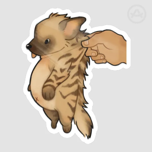 Pibble Striped Hyena Die Cut Stickers