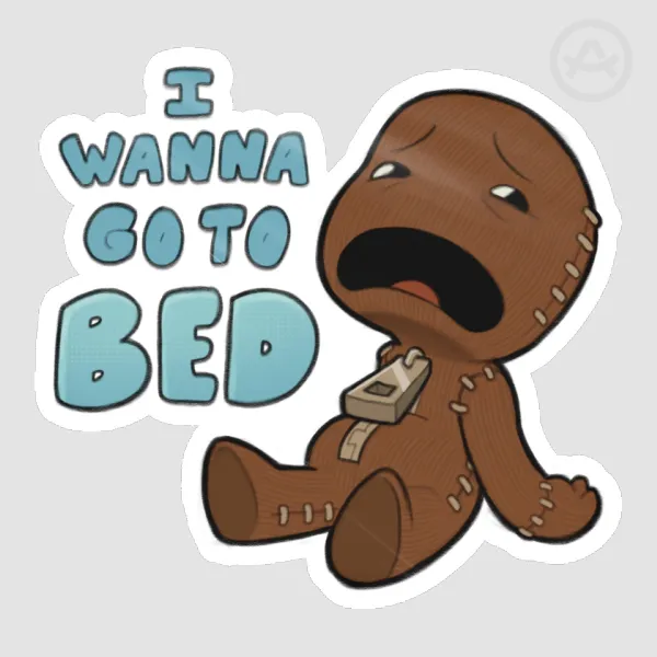 Tired Sackboy Die Cut Stickers