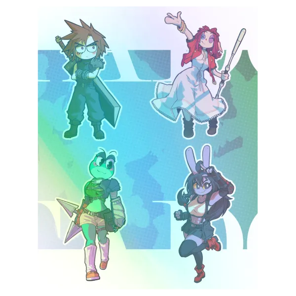 TADC X FF7 Coated Paper Stickers Sheet