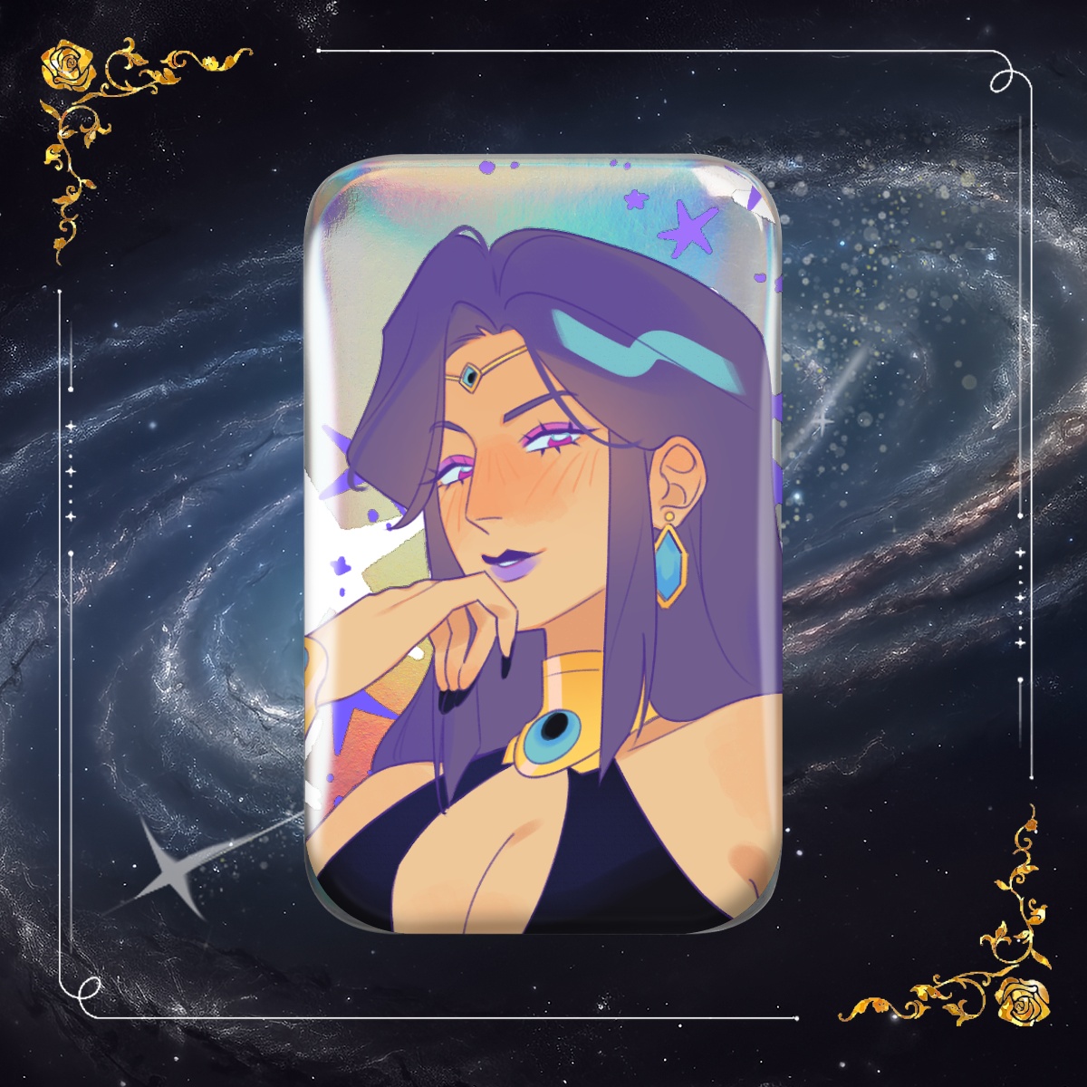 FIELDS OF MISTRIA Holographic Rectangular Badge - Juniper