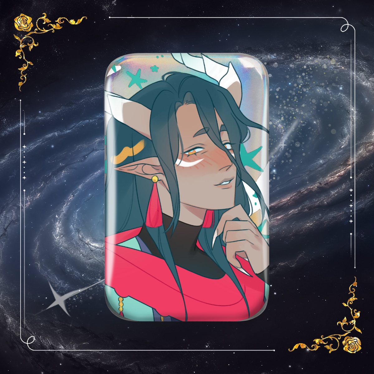 FIELDS OF MISTRIA Holographic Rectangular Badge - Caldarus