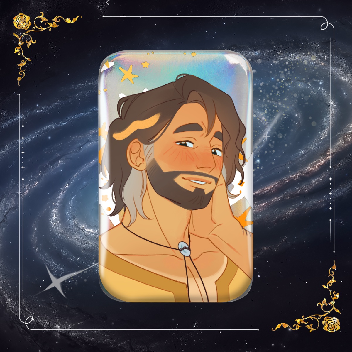 FIELDS OF MISTRIA Holographic Rectangular Badge - Hayden