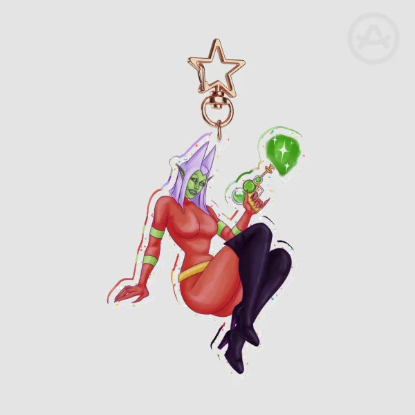 Buttwitch with Ray Gun Glitter Keychain