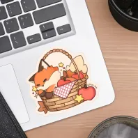 pixie fox sleepy Die Cut Stickers