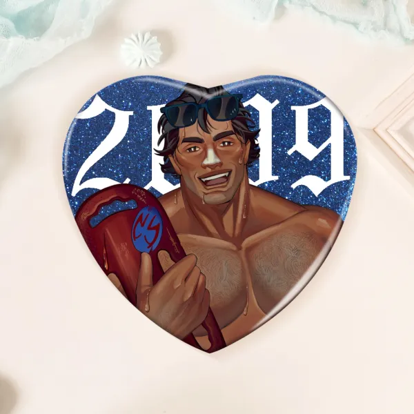 Lifegaurd AU Heart Shape Holographic Badges