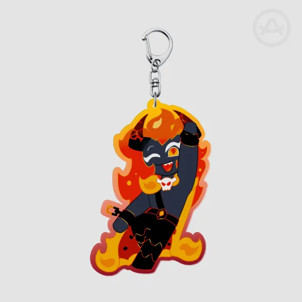 Capsaicin Cookie Acrylic Keychain (Colored Background)