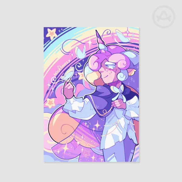 Cream Unicorn Cookie | A3 Poster Print