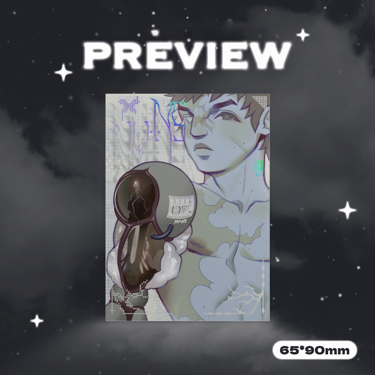 NV-N5 Piers Nivans HOLO Silver Hot Stamped Foil Photocard Resident Evil BSAA fan design