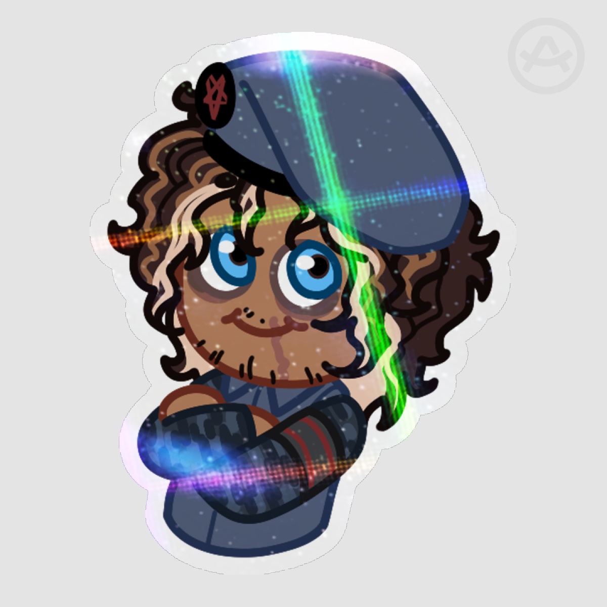 MR-G Reg (Human Crooked) Cross Rainbow Sticker [Pressure OC]