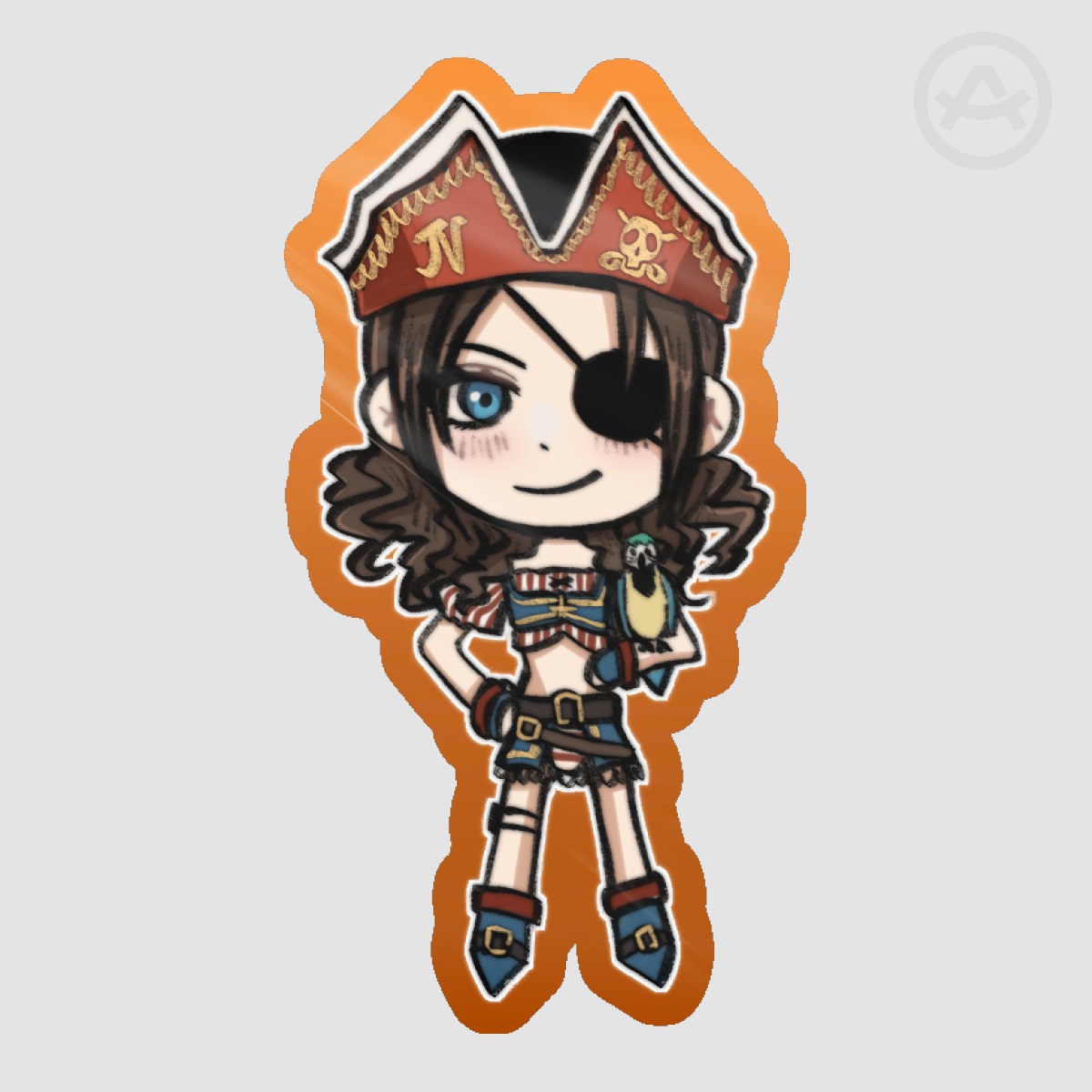 Jill Valentine Pirate Halloween Sticker