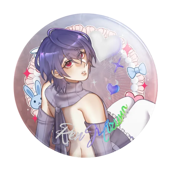 OC | Ren Mizuno Foil Holographic Round Badges