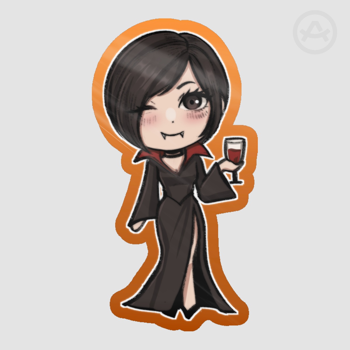 Ada Wong Vampire Halloween Sticker