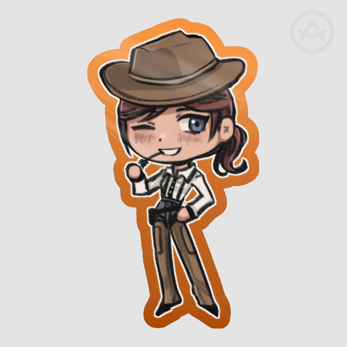 Claire Redfield Cowboy Halloween Sticker