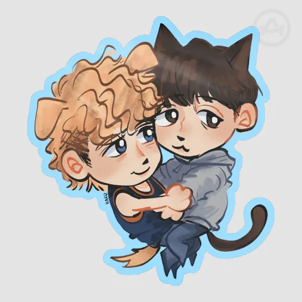 puppy and kitty ryanaim sticker!