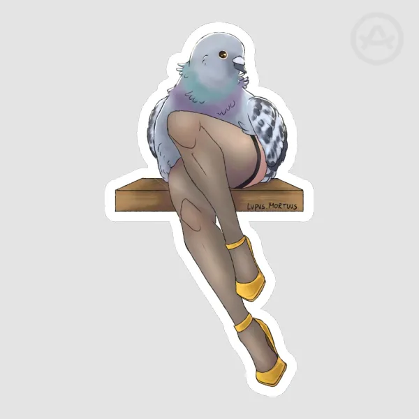 Pigeon with legs sticker