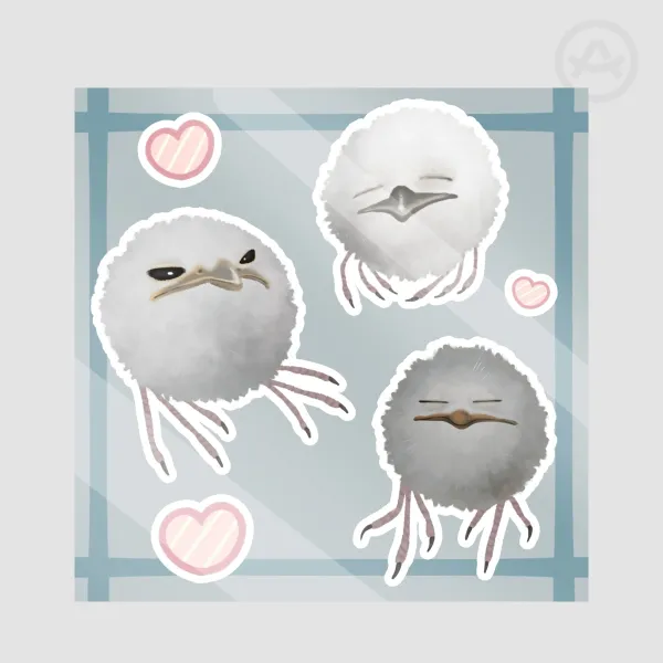 Baby frogmouth sticker sheet