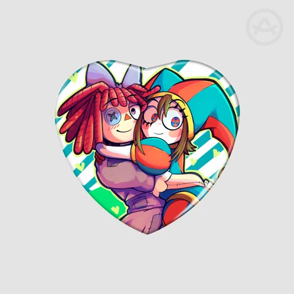 jesterdoll Heart Shape Holographic Badges