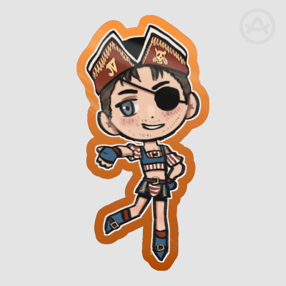 Chris Redfield Pirate Halloween Sticker