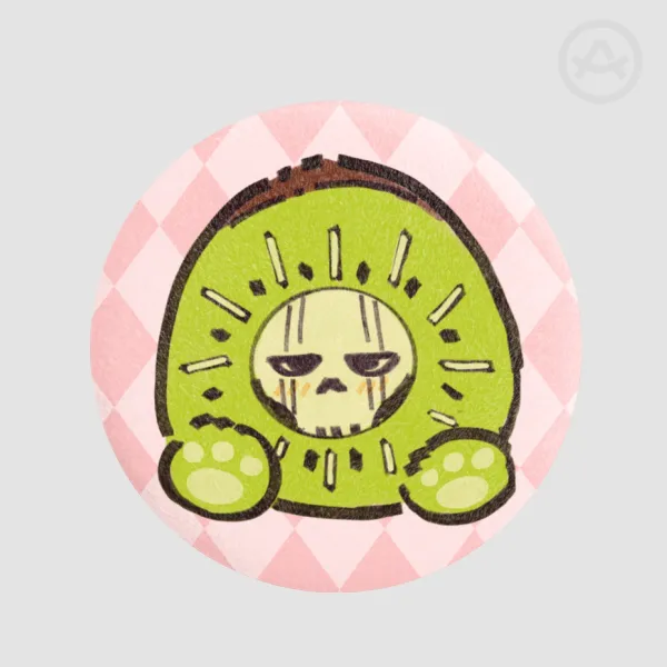 Plush Kiwi Ghost Badge