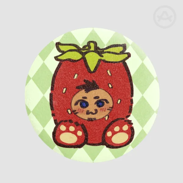 Plush Strawberry Soap Badge