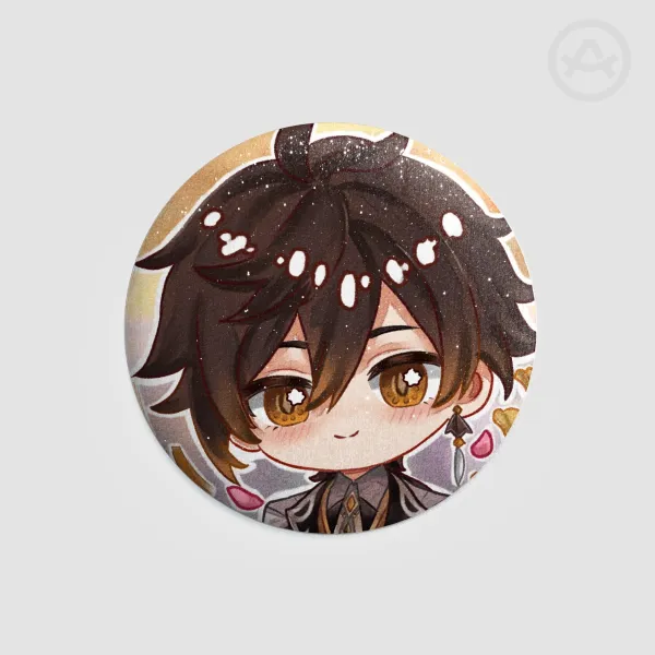 Genshin Impact Inspired Zhongli Round Badges (Button Pins)