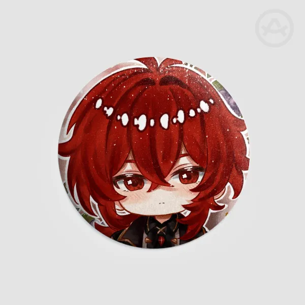 Genshin Impact Inspired Diluc Round Badges (Button Pins)
