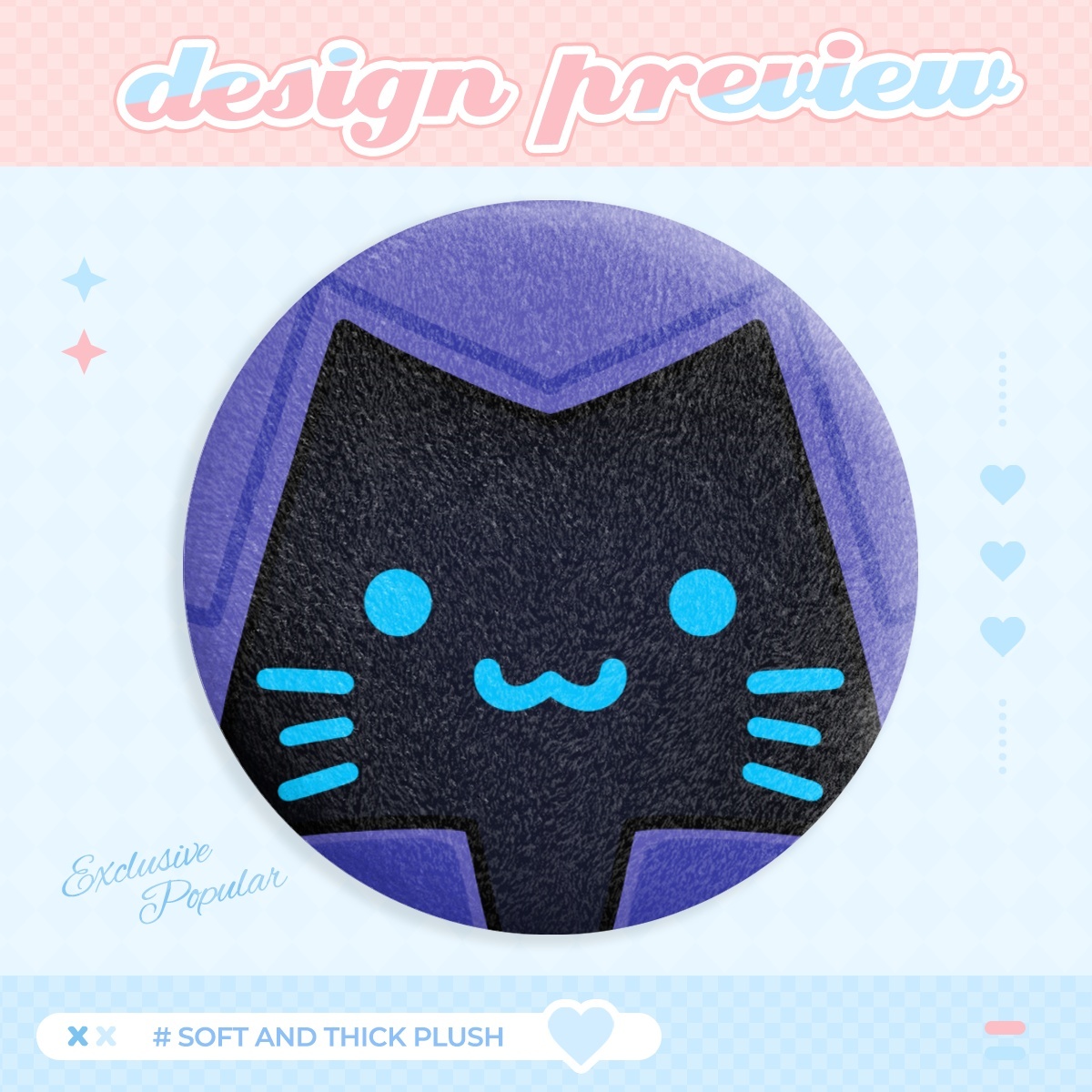 Cat Omen Plush Badge 58mm