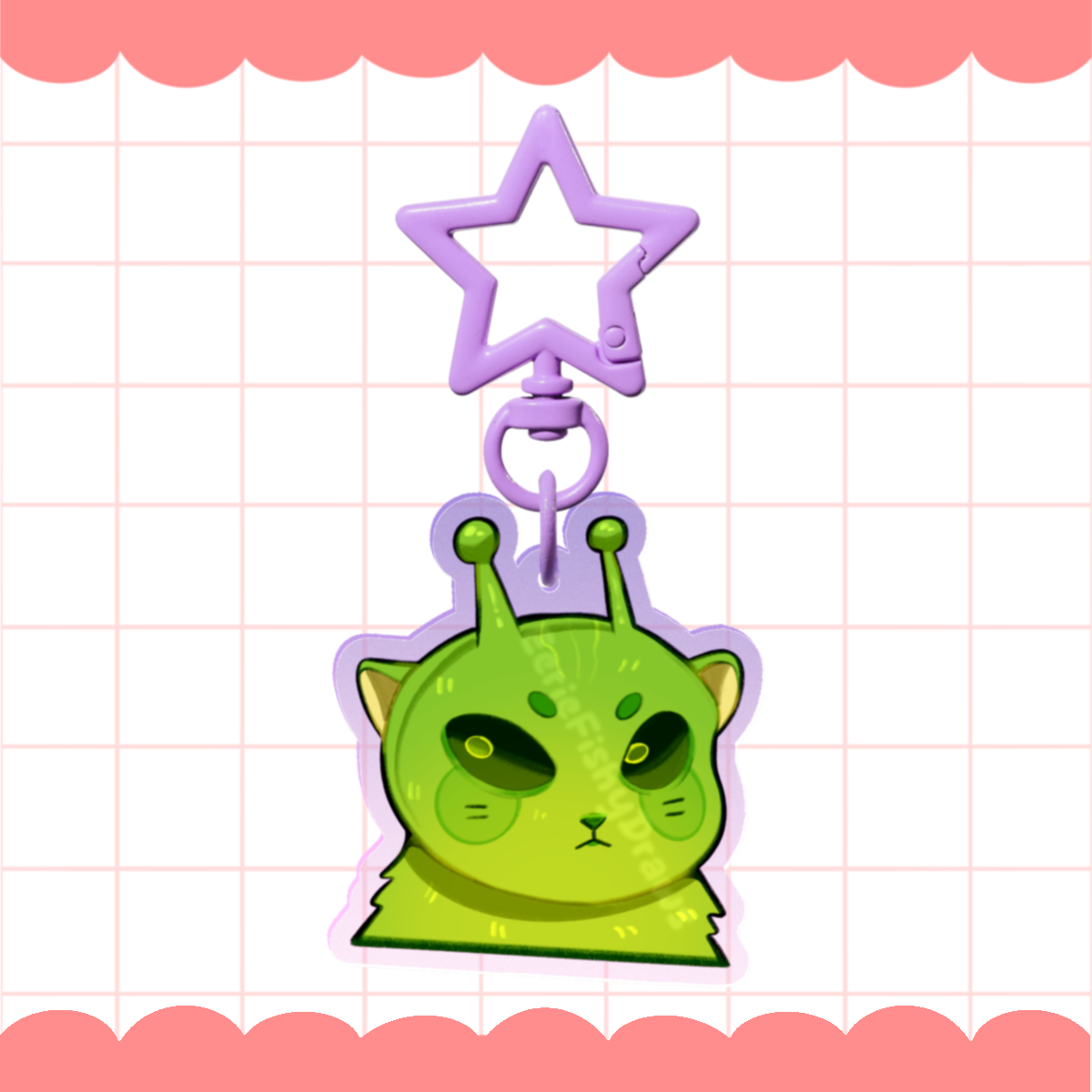 Alien Cat Keychain