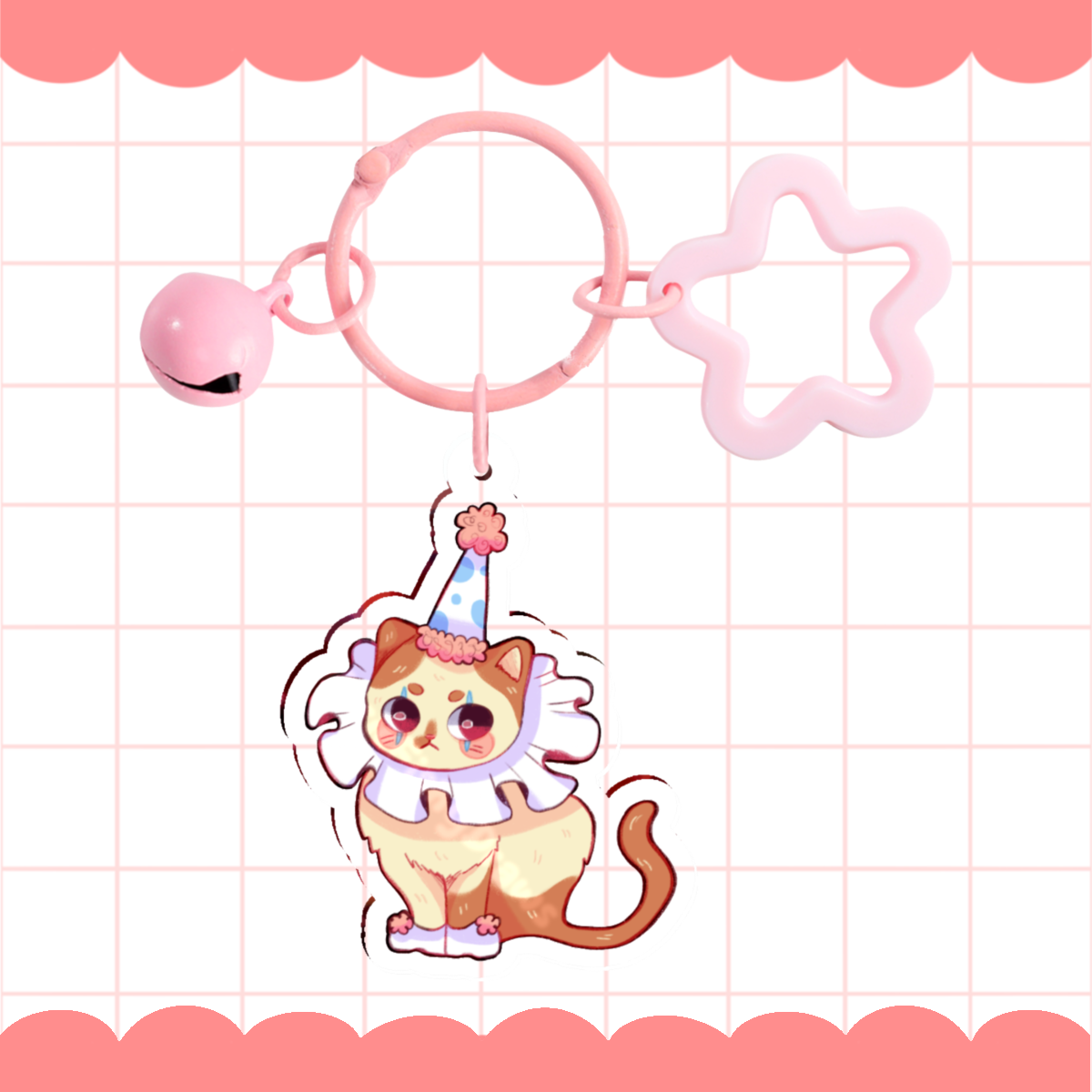 Clown Cat Keychain