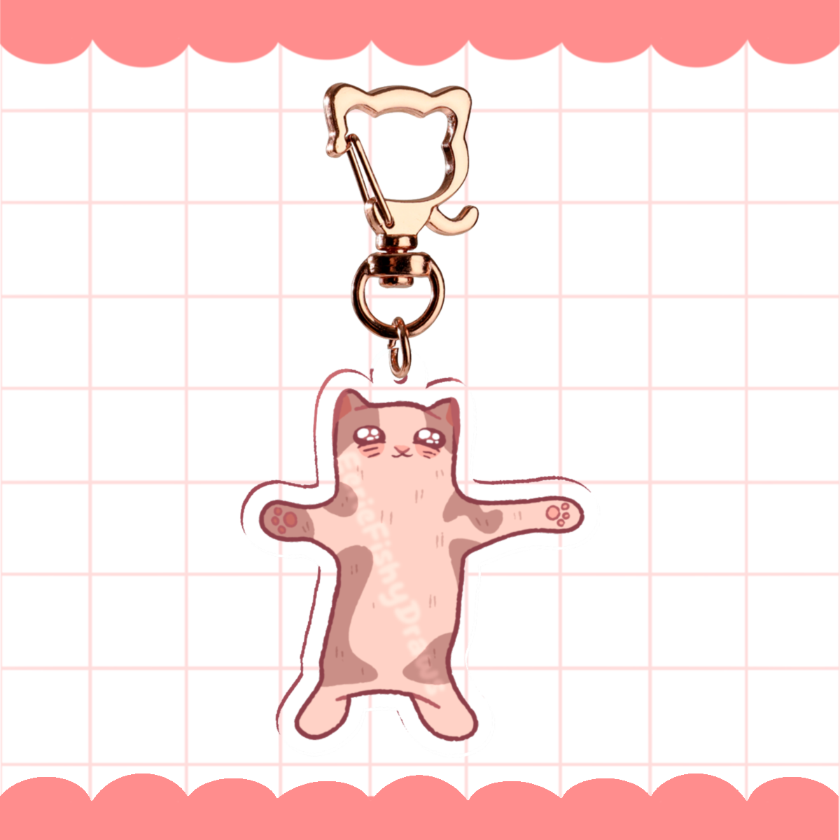 Happy Happy Cat Keychain
