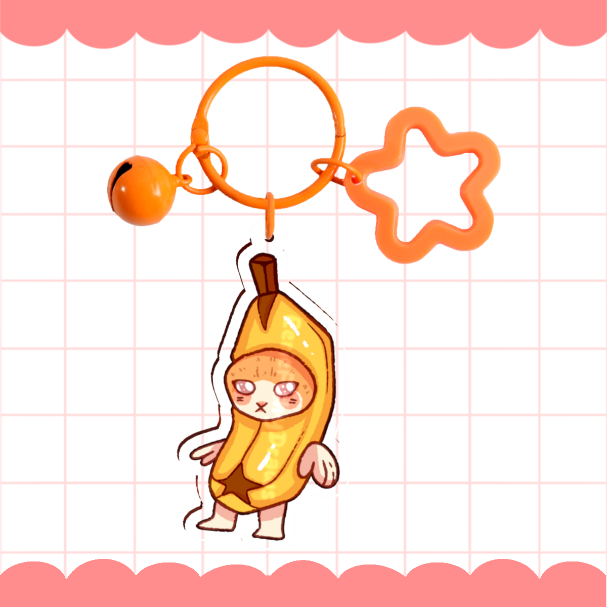 Banana Cat Keychain