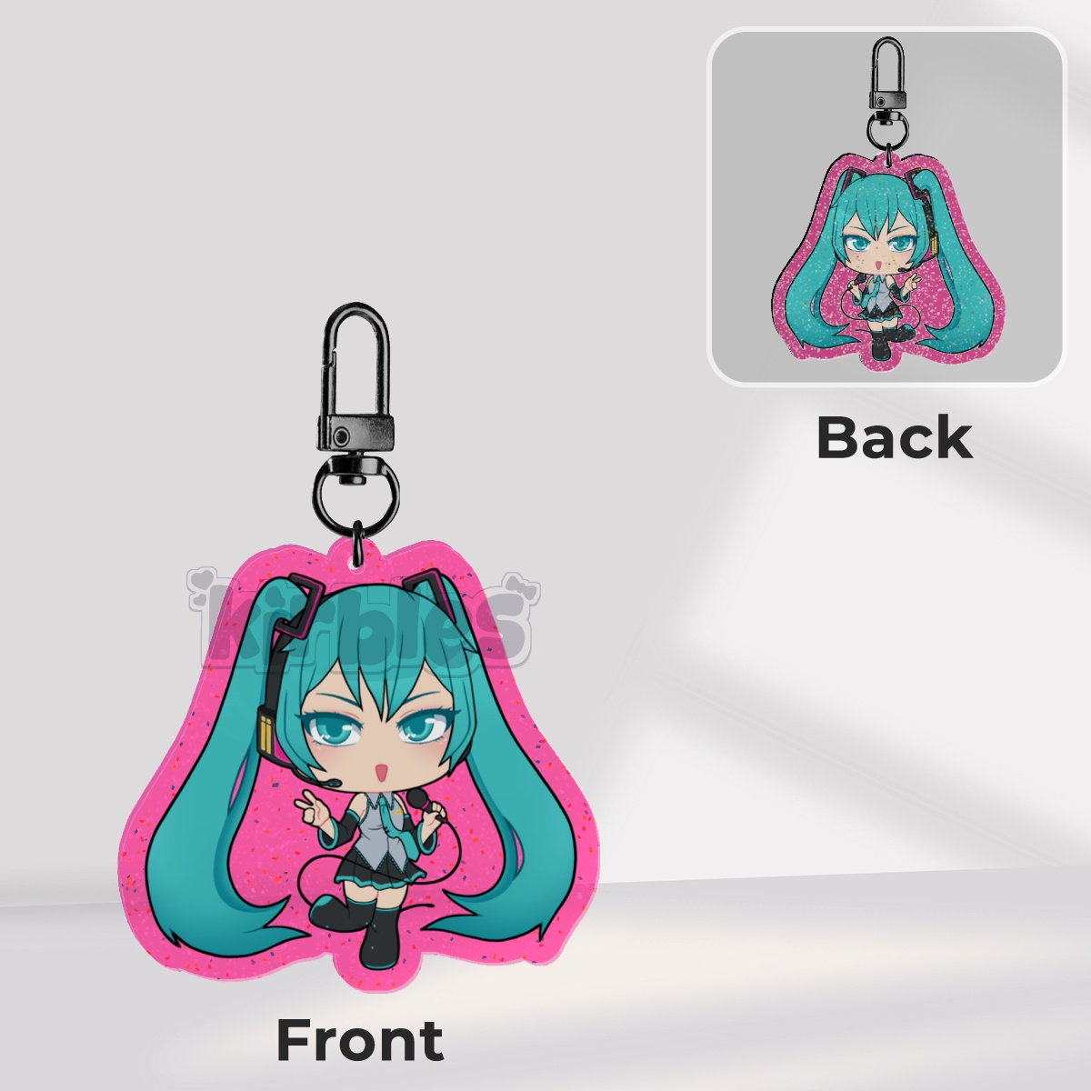 Hatsune Miku Coloured Glitter Acrylic Keychain 4mm